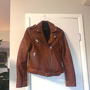 mackage x aritzia pebbled rumer leather jacket